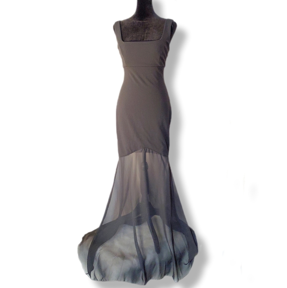 NWOT Lulus Black Sleeveless Trumpet Hem Maxi Dress Sz S